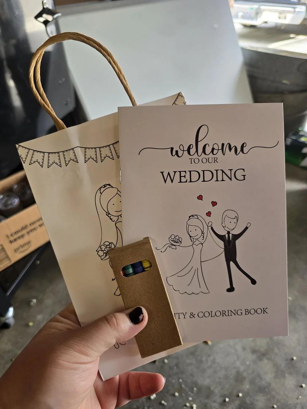 Kids Wedding Activity Book And Crayons Set